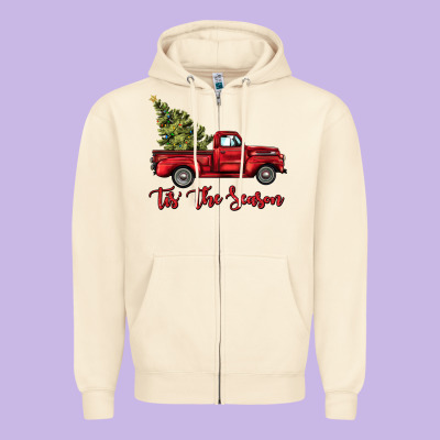 Tis The Season Zipper Hoodie Designed By Barkaloodesign