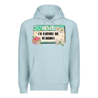 Blue Mist hello id rather be reading Premium Hoodie - Artiststas