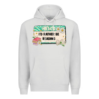 Dove Grey hello id rather be reading Premium Hoodie - Artiststas
