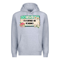 Heather Grey hello id rather be reading Premium Hoodie - Artiststas