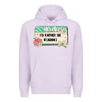 Lilac hello id rather be reading Premium Hoodie - Artiststas