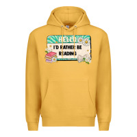 Mustard hello id rather be reading Premium Hoodie - Artiststas