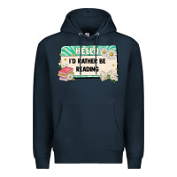 Navy hello id rather be reading Premium Hoodie - Artiststas