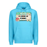 Ocean Blue hello id rather be reading Premium Hoodie - Artiststas