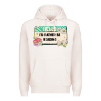 Pale Pink hello id rather be reading Premium Hoodie - Artiststas