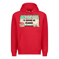 Red hello id rather be reading Premium Hoodie - Artiststas
