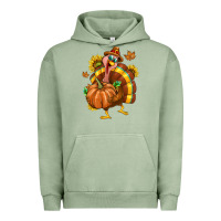 Pigment Oil Green Thanksgiving Turkey Urban Hoodie - texasbilliewilder