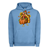 Pigment Pebble Blue Thanksgiving Turkey Urban Hoodie - texasbilliewilder