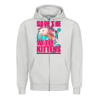 Dove Grey save the water kittens axolotl Zipper Hoodie - Jasminsmagicworld