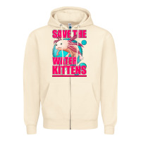 Sandshell save the water kittens axolotl Zipper Hoodie - Jasminsmagicworld