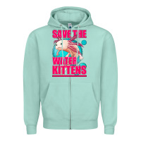 Seafoam save the water kittens axolotl Zipper Hoodie - Jasminsmagicworld