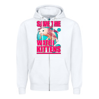 White save the water kittens axolotl Zipper Hoodie - Jasminsmagicworld
