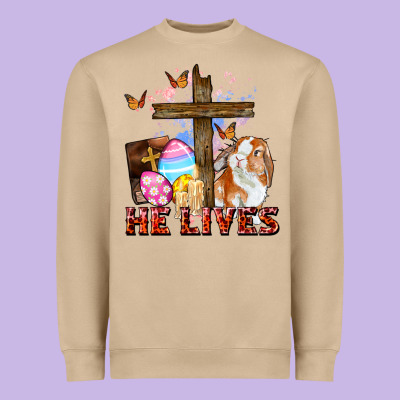 He Lives Easter Day Heavyweight Sweatshirt Designed By Cowgirlartshop