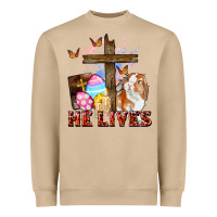 Mushroom He lives Easter Day Heavyweight Sweatshirt - CowGirlArtShop