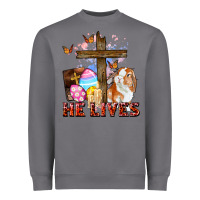 Storm He lives Easter Day Heavyweight Sweatshirt - CowGirlArtShop