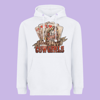 Long Live Cowgirls Cards Heavyweight Hoodie Designed By Nancycooperartshop