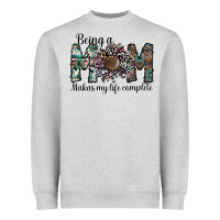 Heather Grey being a mom makas my life complete Heavyweight Sweatshirt - SublimationCraftShop