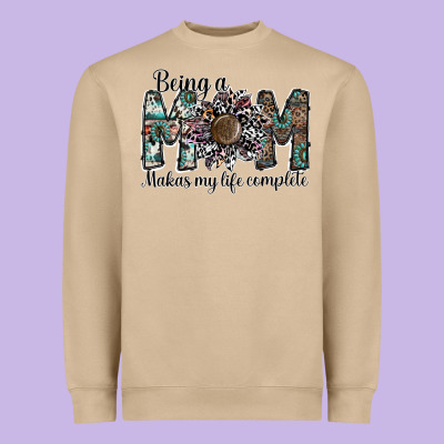 Being A Mom Makas My Life Complete Heavyweight Sweatshirt Designed By Sublimationcraftshop