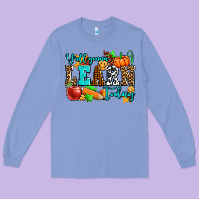 Y'all Gonna Learn Today Pumpkin And Pen Long Sleeve Tee Designed By Adodesignshop
