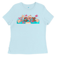 Baby Blue love and love letters Ladies Tee - AdoDesignShop