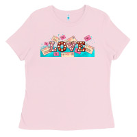 Bubblegum Pink love and love letters Ladies Tee - AdoDesignShop