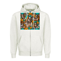 Oatmeal Heather Western Pigs Zipper Hoodie - LillyAllenDesigns