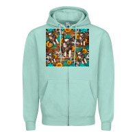 Seafoam Western Pigs Zipper Hoodie - LillyAllenDesigns