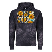 Cloud Black cowhide sunflower pattern Vintage Hoodie - Zillion Design Studio