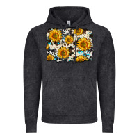 Vintage Black cowhide sunflower pattern Vintage Hoodie - Zillion Design Studio