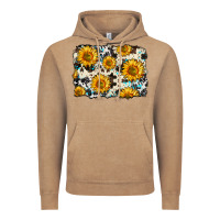 Vintage Coffee cowhide sunflower pattern Vintage Hoodie - Zillion Design Studio