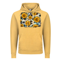 Vintage Mustard cowhide sunflower pattern Vintage Hoodie - Zillion Design Studio