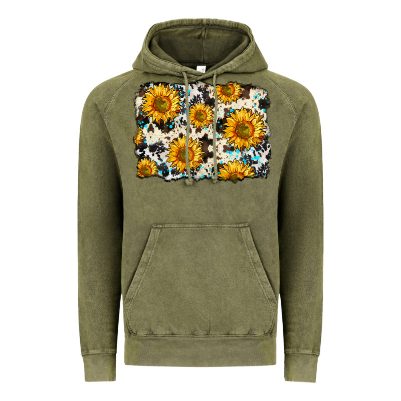 Cowhide Sunflower Pattern Vintage Hoodie by Zillion Design Studio | Teevron