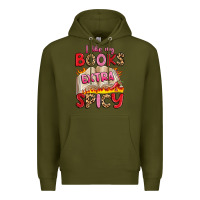 Army Green i like my books extra spicy Premium Hoodie - Artiststas