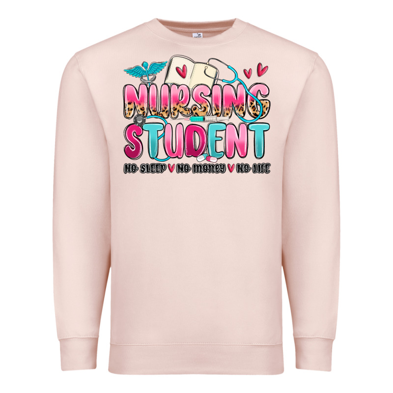 Nursing Student No Sleep No Money No Life Premium Sweatshirt by MaliasSmallBusiness | Teevron