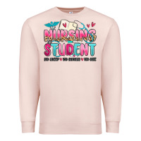 Pale Pink nursing student no sleep no money no life Premium Sweatshirt - MaliasSmallBusiness