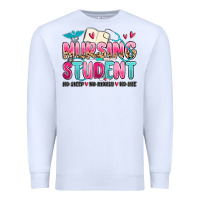 White nursing student no sleep no money no life Premium Sweatshirt - MaliasSmallBusiness