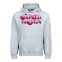 Heather Grey Badass warrior Breast Cancer Urban Hoodie - NancyCooperArtShop