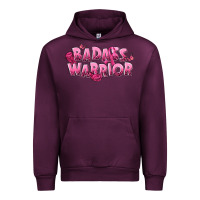 Mauve Wine Badass warrior Breast Cancer Urban Hoodie - NancyCooperArtShop