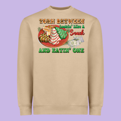 Torn Between Lookin Like A Snack And Eatin One Heavyweight Sweatshirt Designed By Fadigitalartstudio