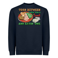 Navy torn between lookin like a snack and eatin one Heavyweight Sweatshirt - FaDigitalArtStudio