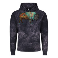 Cloud Black aztec bison Vintage Hoodie - RanaPortraitStore