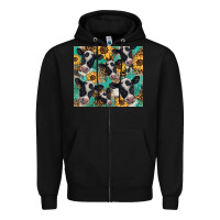 Black western leopard sunflower black and white  cow Zipper Hoodie - BarkalooDesign