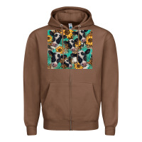 Chestnut western leopard sunflower black and white  cow Zipper Hoodie - BarkalooDesign