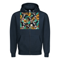 Navy western leopard sunflower black and white  cow Zipper Hoodie - BarkalooDesign