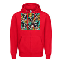Red western leopard sunflower black and white  cow Zipper Hoodie - BarkalooDesign