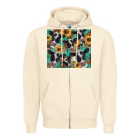 Sandshell western leopard sunflower black and white  cow Zipper Hoodie - BarkalooDesign