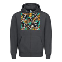 Smoke western leopard sunflower black and white  cow Zipper Hoodie - BarkalooDesign
