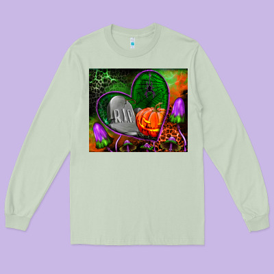 Halloween Heart Mouse Pad Long Sleeve Tee Designed By Bundleandbundleshop