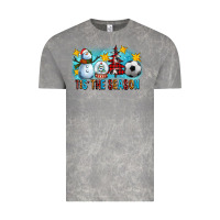 Cloud Rock Tis The Season Christmas With Soccer Ball And Snowman Vintage Tee - FaDigitalArtStudio