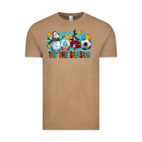 Tis The Season Christmas With Soccer Ball And Snowman Vintage Tee | Teevron